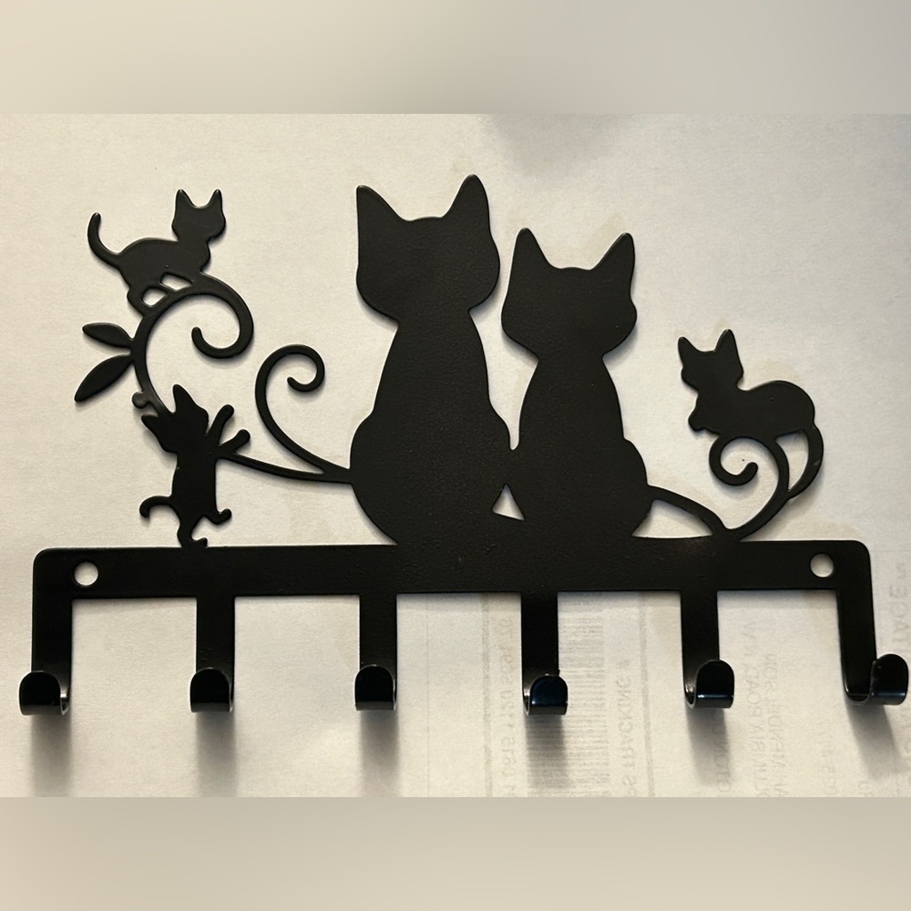 Black Cat Wall Hook Rack - Home Wall Decor
